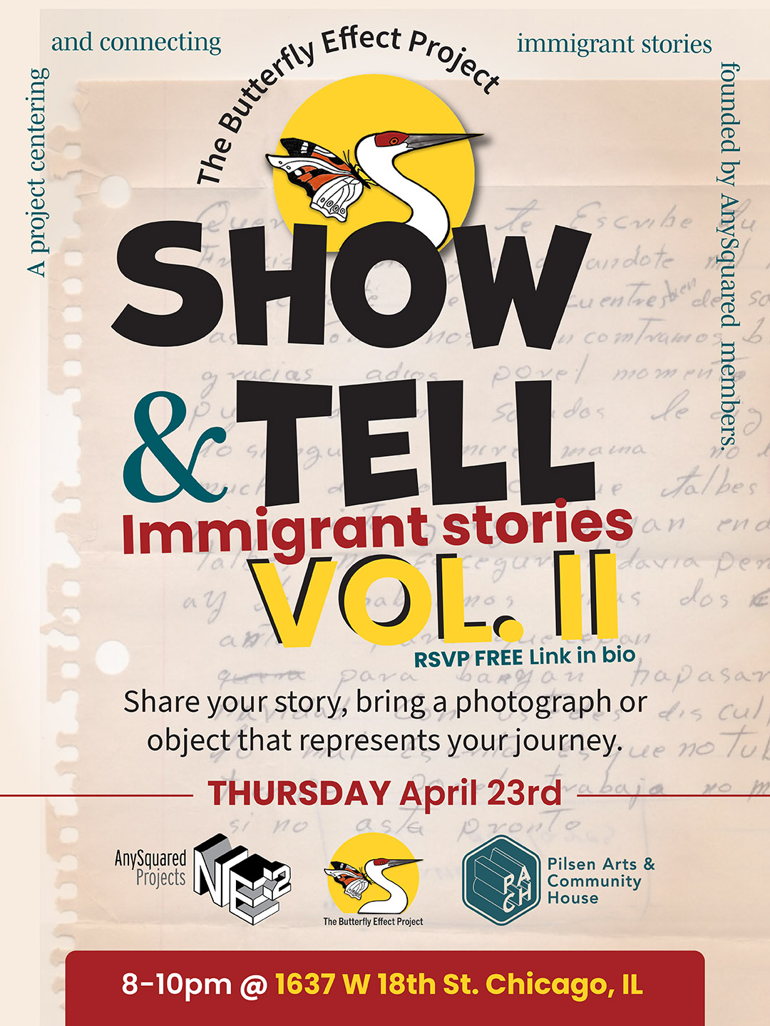 April 23rd | Show & Tell: Immigrant Stories Vol. II