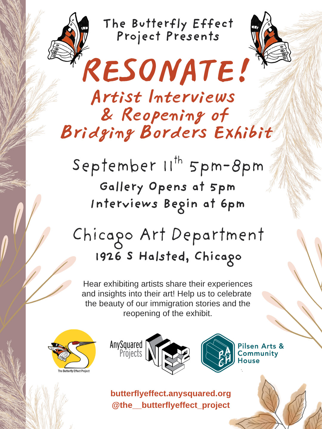 Sept 11 | RESONATE! Artist Interviews & Reopening of the BEP exhibit